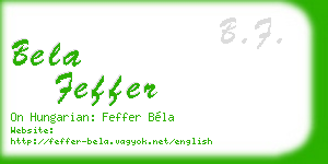 bela feffer business card